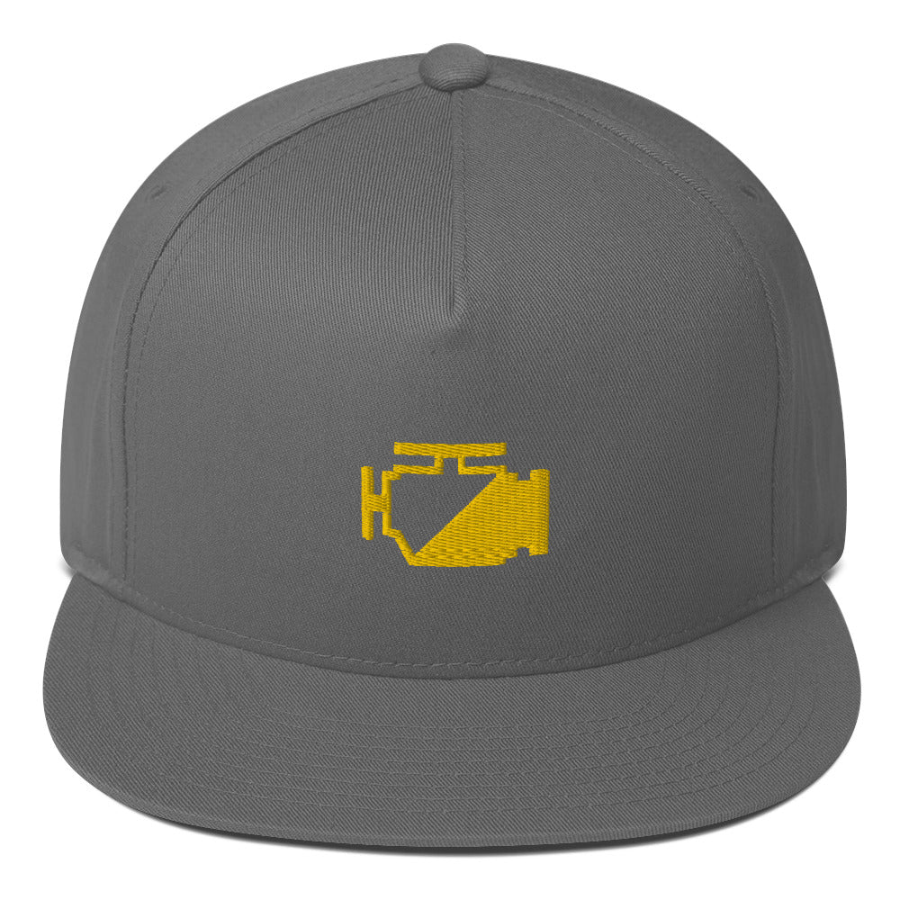 Check Engine Flat Bill Snapback Hat