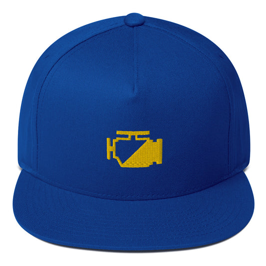 Check Engine Flat Bill Snapback Hat