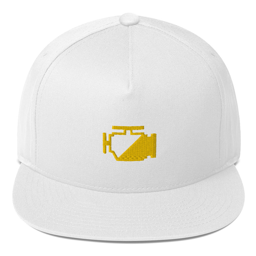 Check Engine Flat Bill Snapback Hat